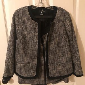 Black & White Cotton Tweed Skirt Suit